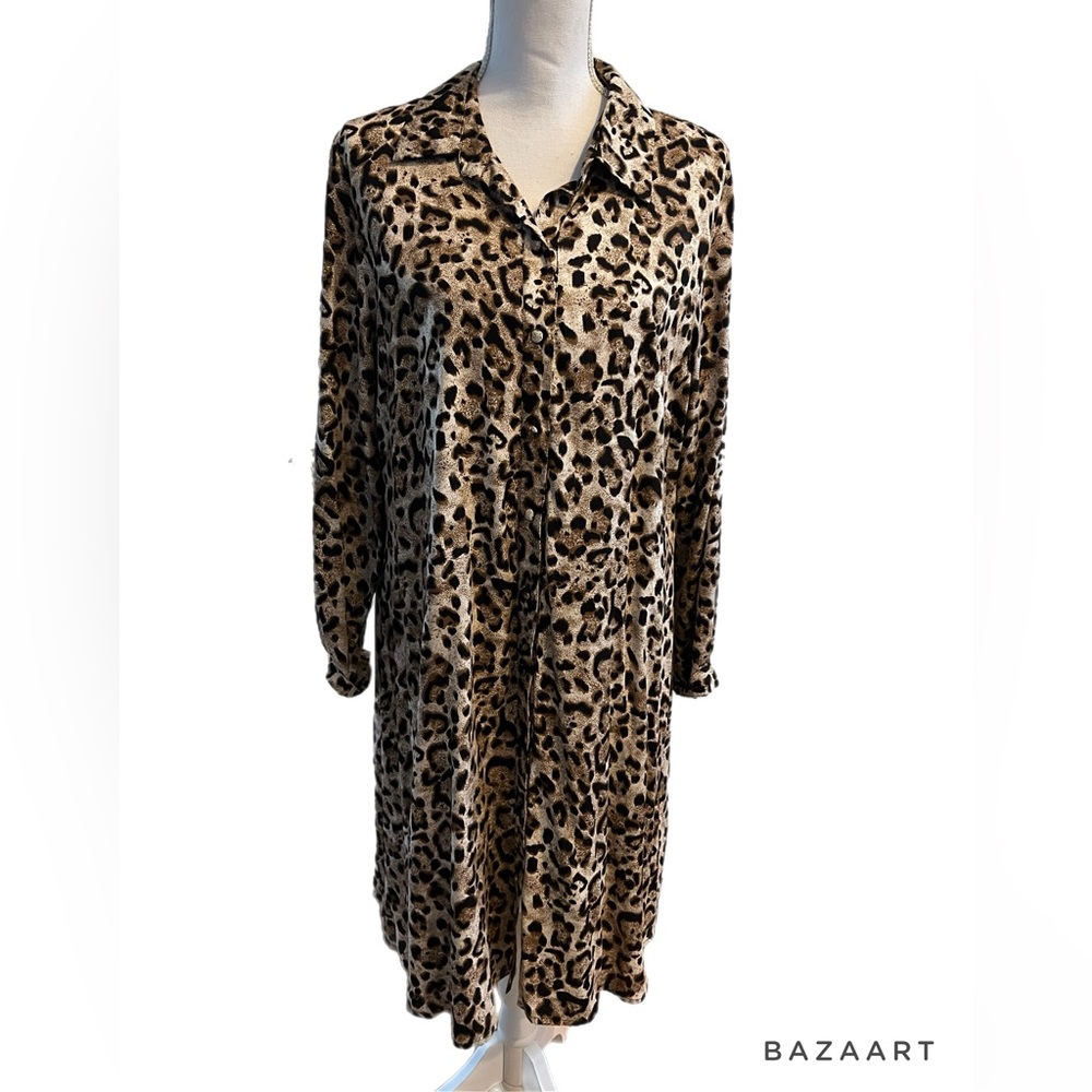 MSK Animal Print Button Down Shirt